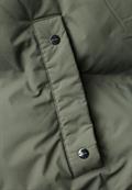 Lange Jacke mit Kapuze und Steppmuster somber green