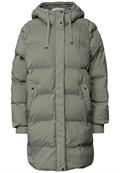 Lange Jacke mit Kapuze und Steppmuster somber green