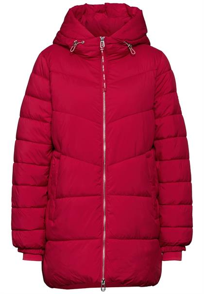 Lange Steppjacke carpet red