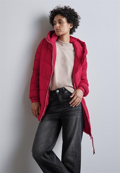 Lange Steppjacke carpet red