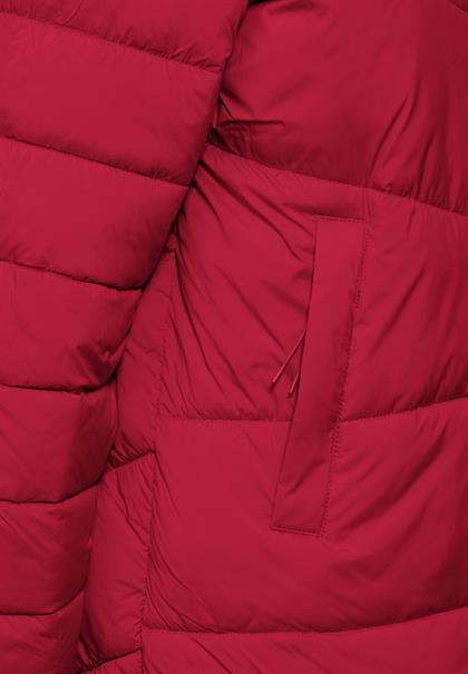 Lange Steppjacke carpet red