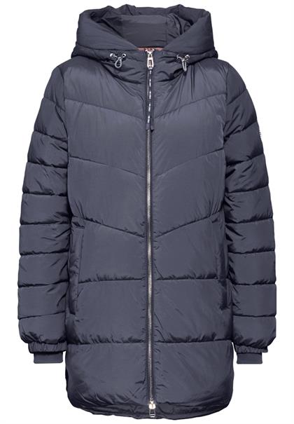 Lange Steppjacke gravity blue