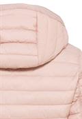 Lange Steppjacke mit abnehmbarer Kapuze rose