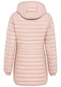 Lange Steppjacke mit abnehmbarer Kapuze rose