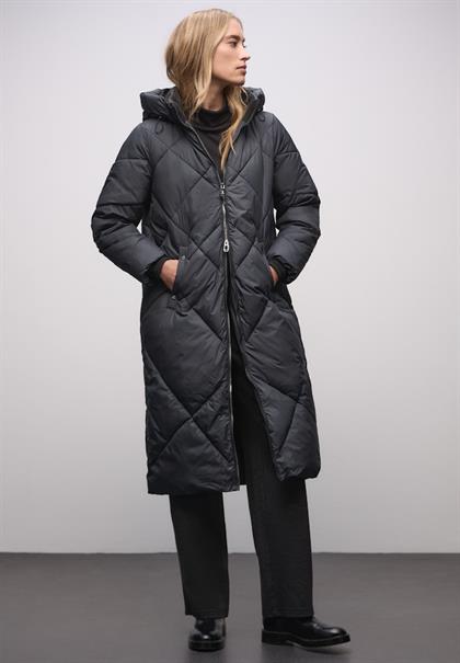 Lange Steppjacke obsidian blue