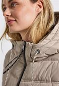 Lange Steppjacke smooth champagne