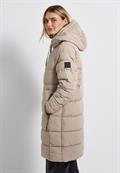 Lange Steppjacke smooth champagne