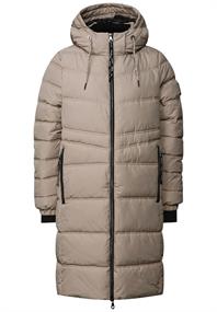Lange Steppjacke smooth champagne