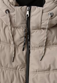 Lange Steppjacke smooth champagne