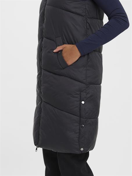 lange Steppweste black