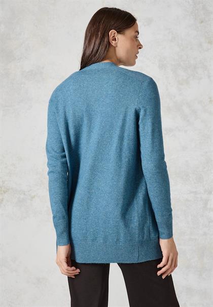 Langer Cardigan aqua melange