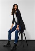 Langer Cardigan in Unifarbe black