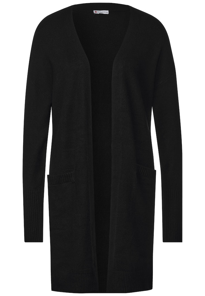Langer in Damen Street black Pullover Unifarbe online kaufen bequem Cardigan bei One