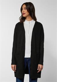 Langer Cardigan in Unifarbe black