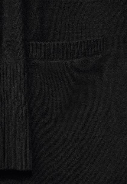 Langer Cardigan in Unifarbe black