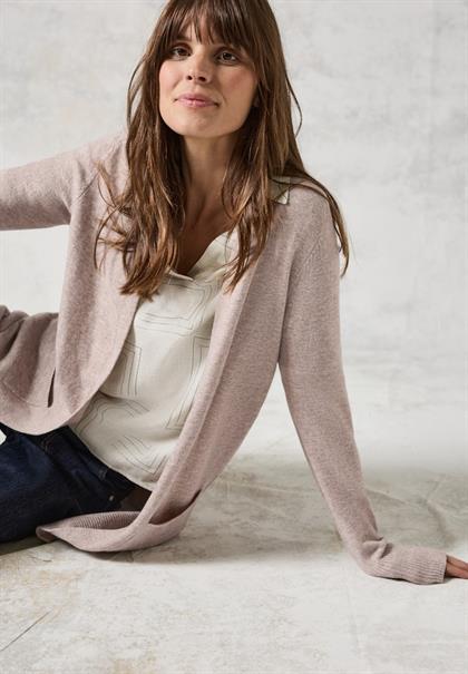 Langer Cardigan milky caramel melange