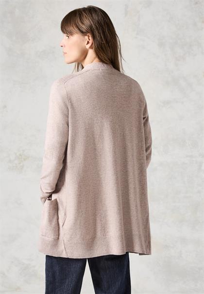 Langer Cardigan milky caramel melange