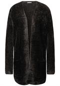 Langer Federgarn Cardigan darkest brown