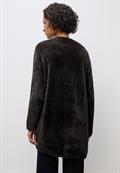 Langer Federgarn Cardigan darkest brown