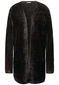 Langer Federgarn Cardigan darkest brown