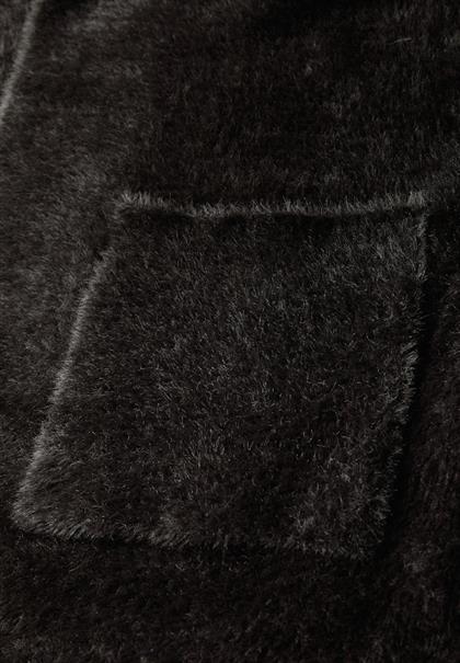 Langer Federgarn Cardigan darkest brown