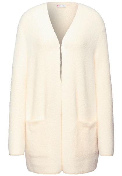 Langer Federgarn Cardigan soft beige