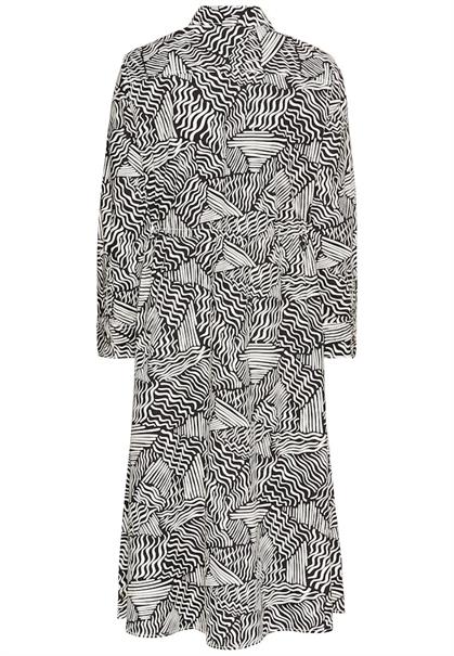Langes Hemdblusenkleid mit Allover-Print aop