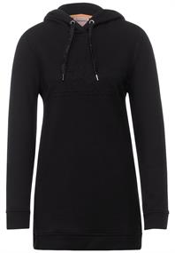 Langes Hoodie Sweatshirt black