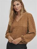 Langärmelige Bluse mit Struktur toasted coconut