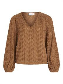 Langärmelige Bluse mit Struktur toasted coconut