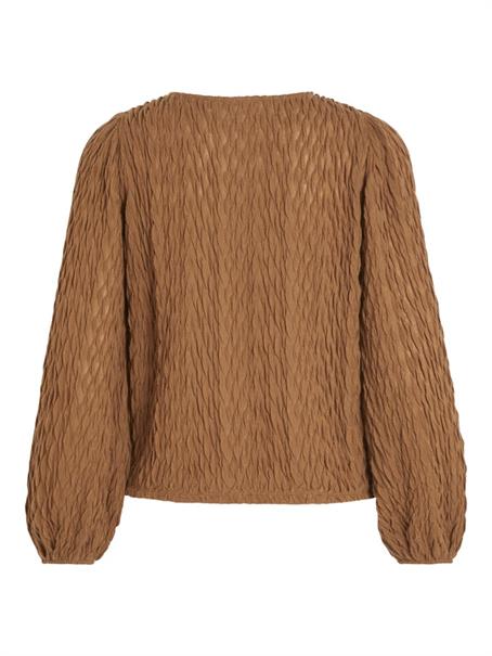 Langärmelige Bluse mit Struktur toasted coconut