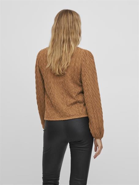 Langärmelige Bluse mit Struktur toasted coconut