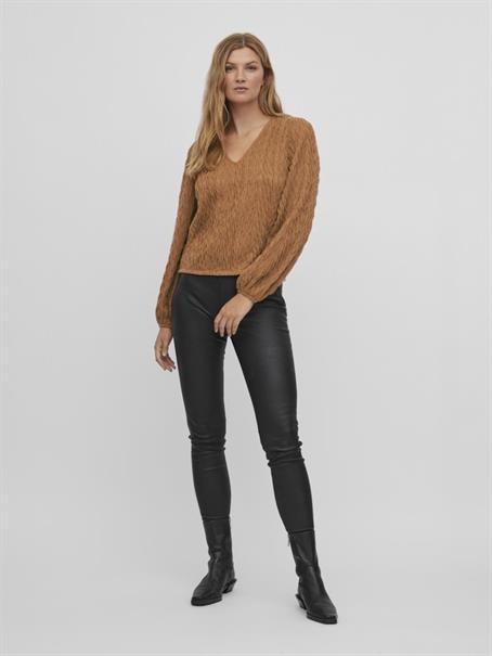 Langärmelige Bluse mit Struktur toasted coconut