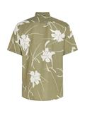 LARGE TROPICAL PRT SHIRT S/S faded olive - optic white