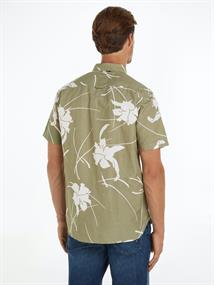LARGE TROPICAL PRT SHIRT S/S faded olive - optic white