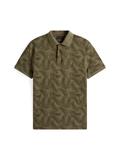 LEAF AOP REG POLO battle green
