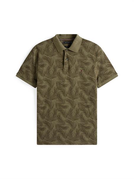 LEAF AOP REG POLO battle green