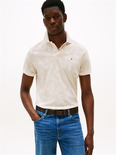 LEAF AOP REG POLO ivory petal