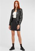 LEDERJACKE G2GEENA SF LAMEV metallic black