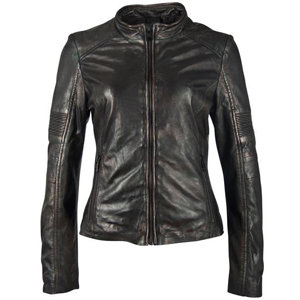 LEDERJACKE G2GEENA SF LAMEV metallic black