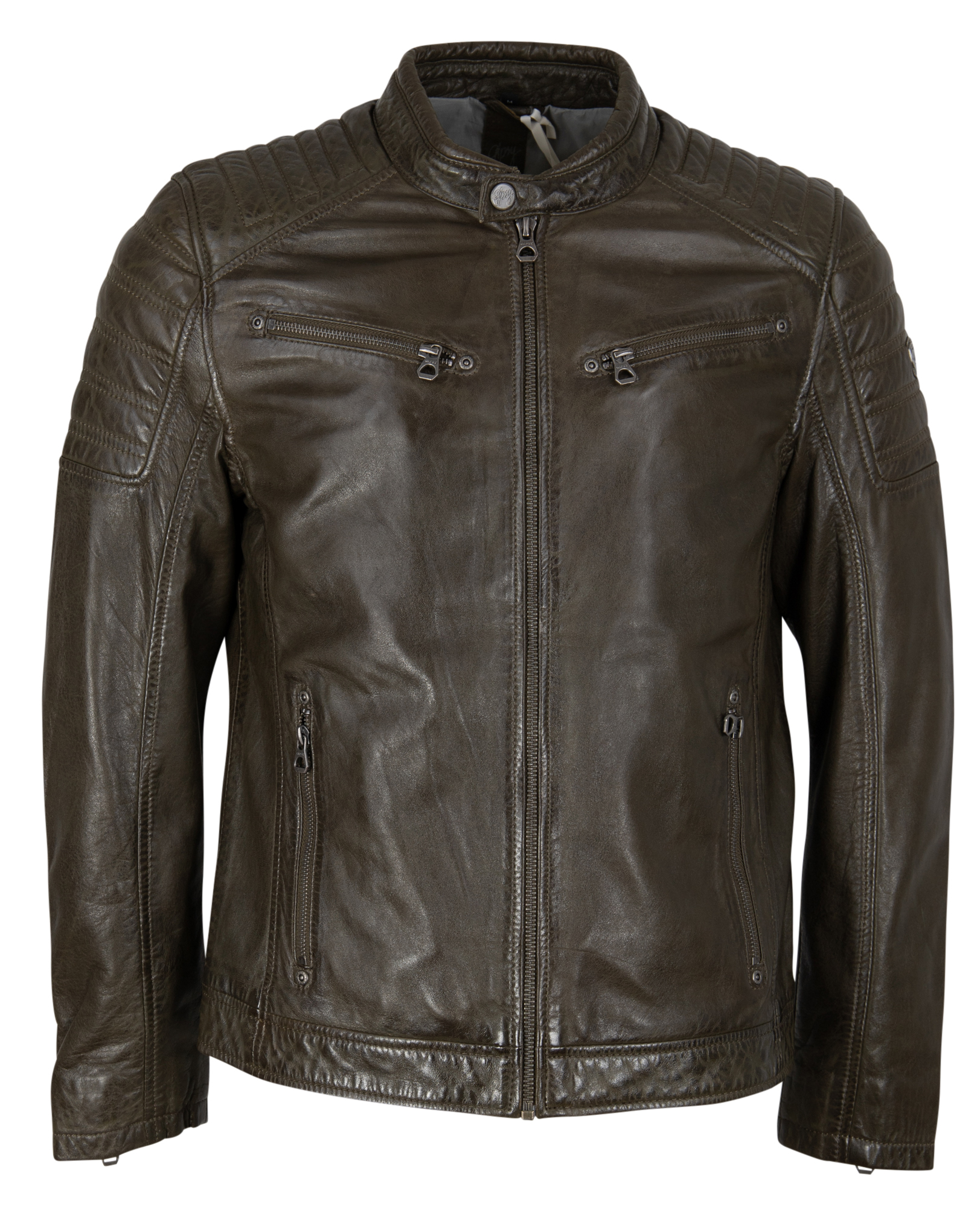 Gipsy Herren Jacke Gmchesto Laorv Dark Olive - biker lederjacke