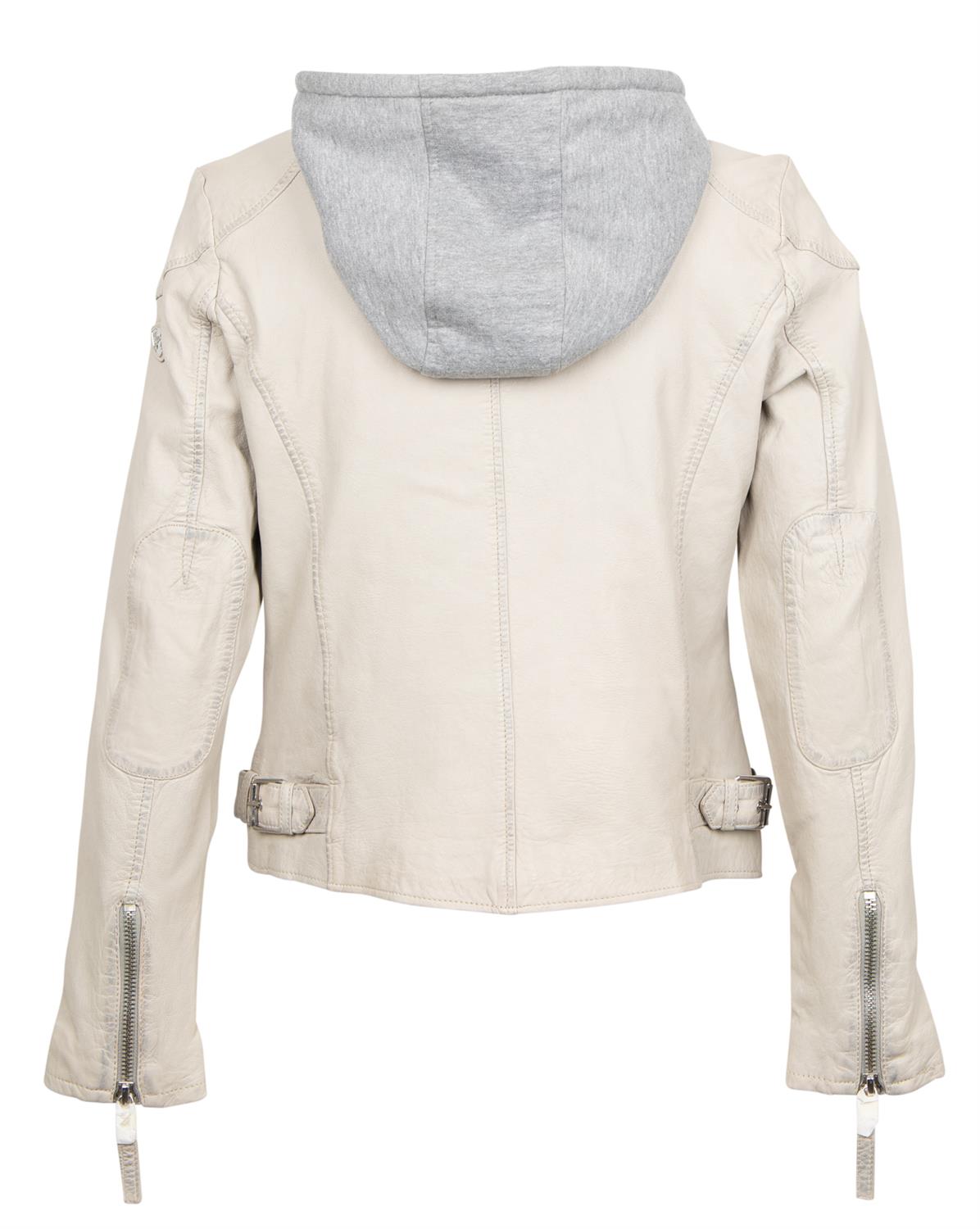 Gipsy Damen Jacke kurz Lederjacke mit abnehmbarer Kapuze beige bequem  online kaufen bei