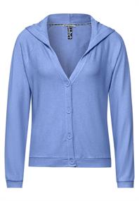 Legerer Hoodie Cardigan shiny blue melange