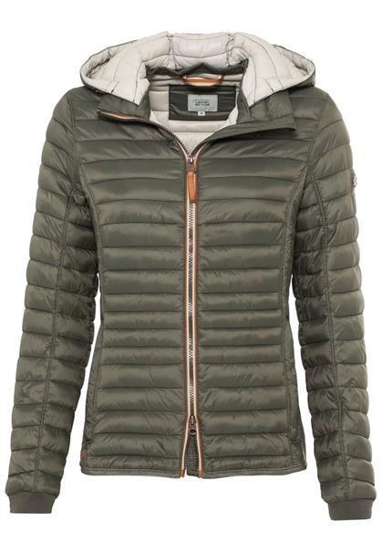 Leicht wattierte Steppjacke aus recyeltem Polyamid khaki