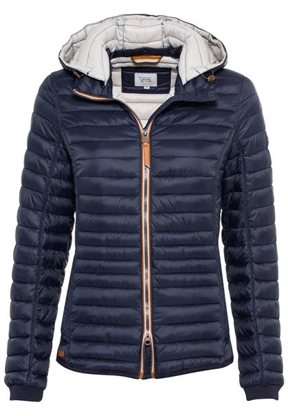 Leicht wattierte Steppjacke aus recyeltem Polyamid navy