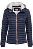 Leicht wattierte Steppjacke aus recyeltem Polyamid navy