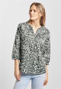 Leichte Print Baumwollbluse easy khaki