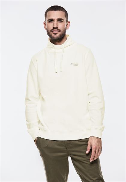 Leichter Schalkragen Sweat pearl white