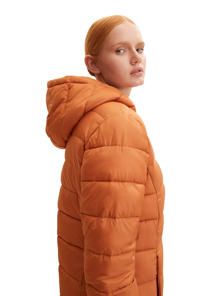 Tom Tailor Denim Damen mit Leichter Mantel Our Kapuze Ocean(R) Steppmantel online kaufen - REPREVE(R) bequem amber bei rusty