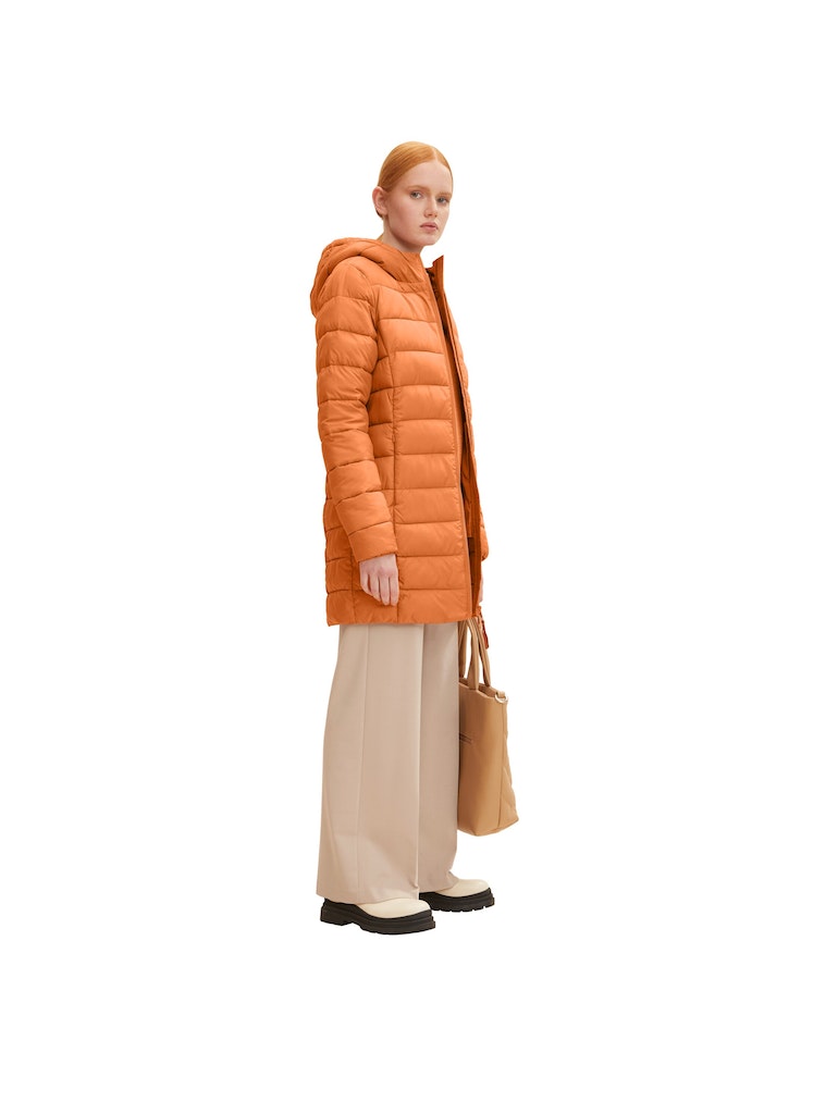 Tom Tailor Denim Damen Mantel Leichter Steppmantel mit Kapuze - REPREVE(R)  Our Ocean(R) rusty amber bequem online kaufen bei | Kurzmäntel